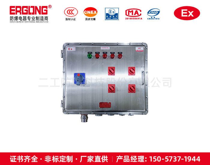 不锈钢防爆配电箱带防爆插销5回